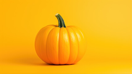 Minimalist Pumpkin on Yellow Background