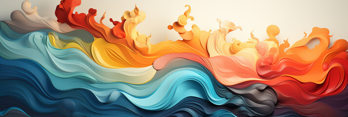 Abstract Symphony: Banner with Striking Visual Composition - obrazy, fototapety, plakaty