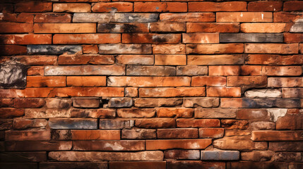 Obraz premium Rustic brick wall texture, Urban tales, Weathered mortar and varying tones recounting years,