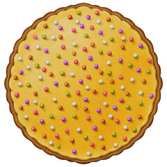 Gingerbread yellow cookie Easter cake with colorful dots