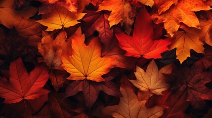 Naklejka na ściany i meble Autumn leaves background.Generative AI