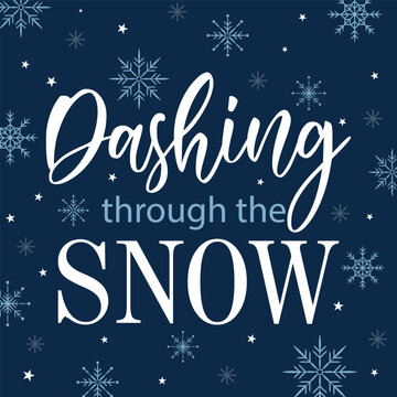 dashing through the snow greeting card design