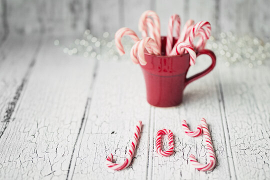 Candy Canes Spelling The Word 