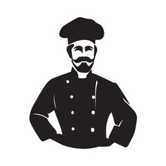 black silhouette of Chef with a chefs hat