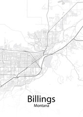 Billings Montana minimalist map