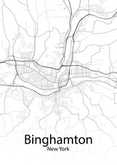 Binghamton New York minimalist map