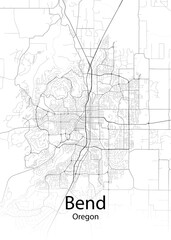 Bend Oregon minimalist map