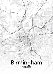 Fototapeta na wymiar Birmingham Alabama minimalist map