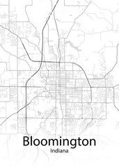 Fototapeta na wymiar Bloomington Indiana minimalist map