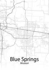 Blue Springs Missouri minimalist map