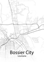 Fototapeta na wymiar Bossier City Louisiana minimalist map