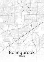 Bolingbrook Illinois minimalist map