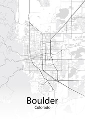Boulder Colorado minimalist map
