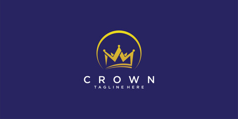 Simple crown logo royal king queen vector symbol| premium vector
