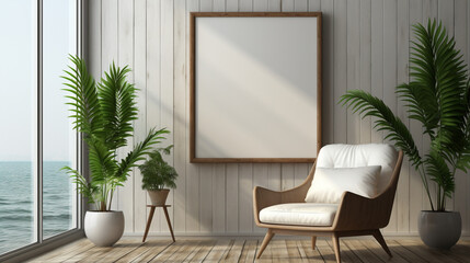 Modern Living: Picture Frame Mockup on White Wall Inspiration