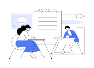 Making notes isolated cartoon vector illustrations.