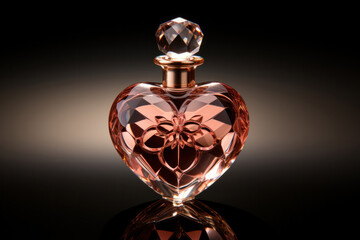 Heart-Shaped Perfume Bottle in Soft Illumination