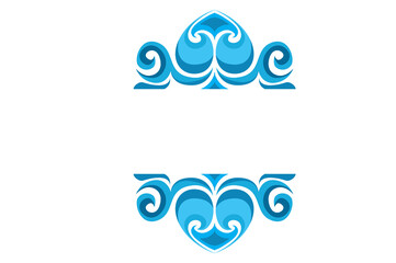 Naklejka premium Wave Ornament Border With Transparent Background