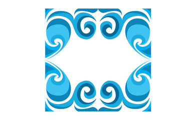 Naklejka premium Wave Ornament Border With Transparent Background