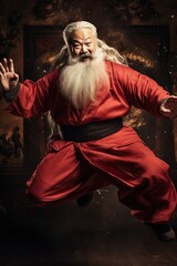 Kung Fu Santa Clause. - obrazy, fototapety, plakaty
