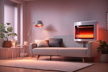 Modern electric infrared heater at home. ai generative