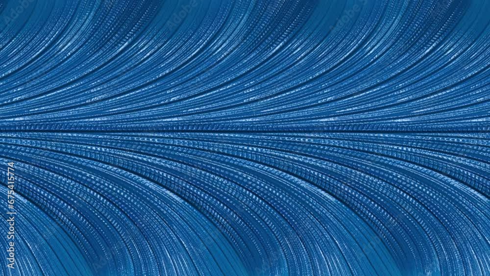 Poster blue abstract fractal line flowing from side. text, logo placement. loop able background