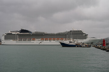 Modern cruiseship cruise ship liner Magnifica in port