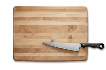 Brown wooden cutting board knife