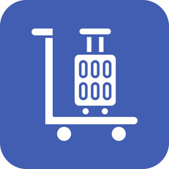 Luggage Trolley Line Icon