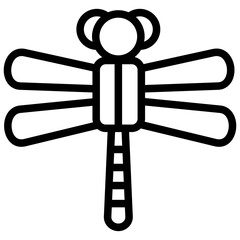 dragonfly icon illustration design with outline