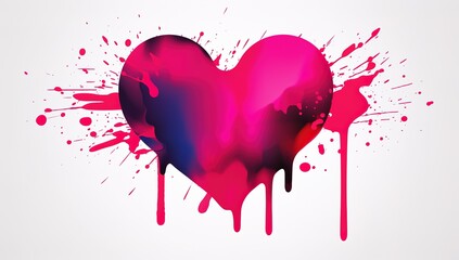Explosion of pink heart: abstract image of love and emotions