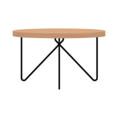 Table Furniture. Interior item for a cozy isolated interior. Designer trendy furniture. Vector illustration of living room furniture in mid century modern style.