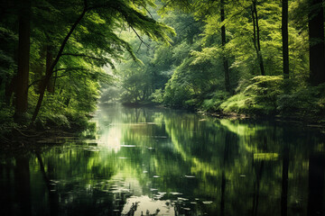 Tranquil Pond Reflecting Verdant Beauty