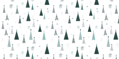 Fototapeta na wymiar Seamless pattern with Christmas trees in Scandinavian style.