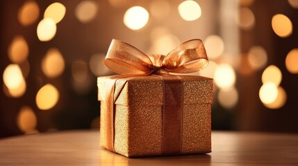 Warm Glowing Birthday or Christmas Gift Box with Bow