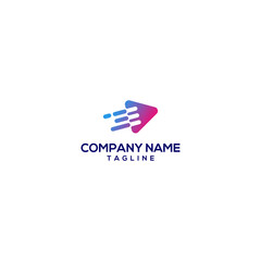 A tech logo that combines the letter E with a play button icon