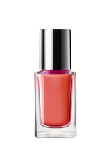 Empty mock-up nail polish bottle on an isolated white background.