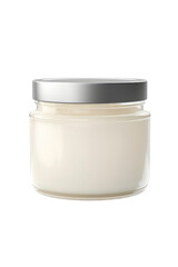 Empty mock-up jar of body butter on an isolated white background.