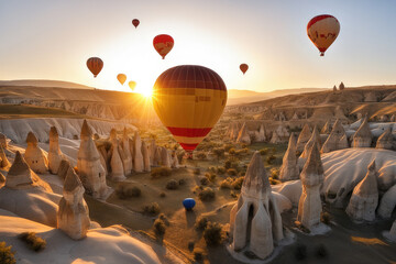 hot air balloons at love valley in cappadocia