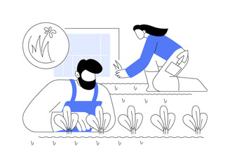 Planting cover crops isolated cartoon vector illustrations.