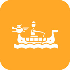 Dragon Boat Racing Line Icon