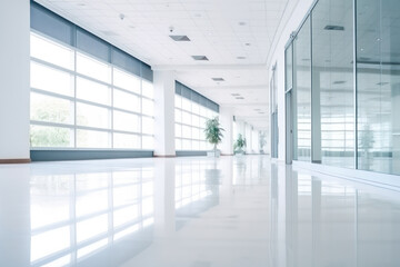 Empty Modern Office Space Blurred Background