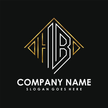 elegant and luxury Initial letter hb, bh, b, h
