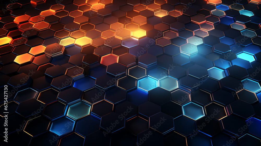 Poster a colorful technological backdrop for the concept of science and innovation. abstract background. ai