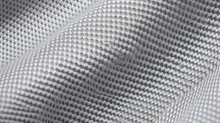 Grey soccer fabric texture with air mesh. Athletic wear backdrop