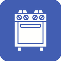 Obraz premium Gas Stove Line Color Icon