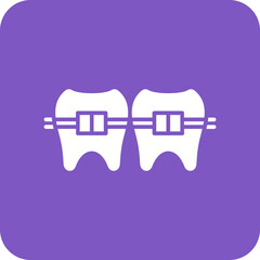 Tooth Braces Line Color Icon
