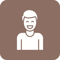 Smiling Man Line Color Icon