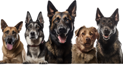 Set of dog isolated on transparent background. Concept of pet.