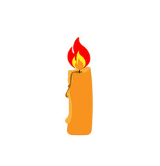 Vector illustration of a lit cartoon candle